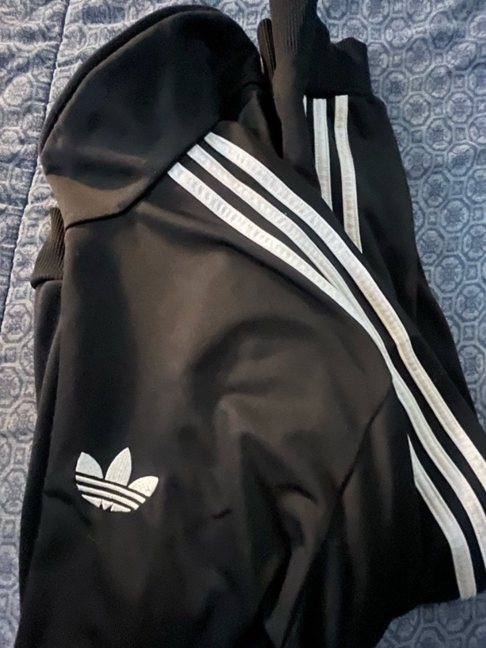 adidas Originals Black Track Jacket with White Trefoil & Stripes